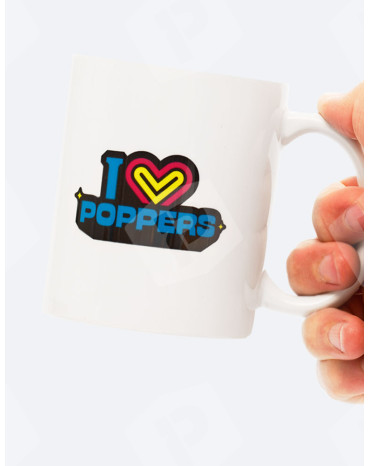 Kubek z napisem "I Love Poppers"